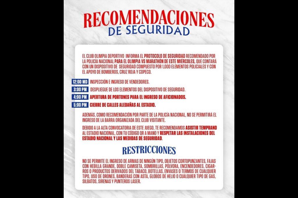 Final Olimpia-Marathón: el León hace recomendación que pocos conocían, el primer aficionado y ¿a qué horas abren los portones?
