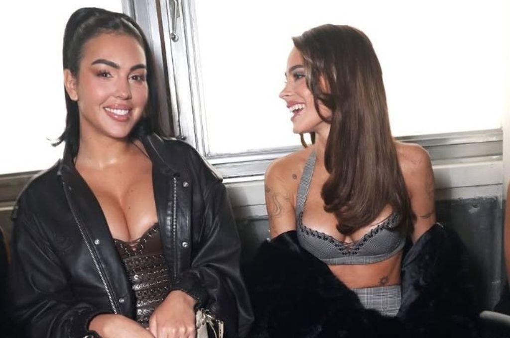 Georgina Rodríguez da que hablar con un foto sexy y Tini deslumbra: los looks de las famosas en la Semana de la Moda de París