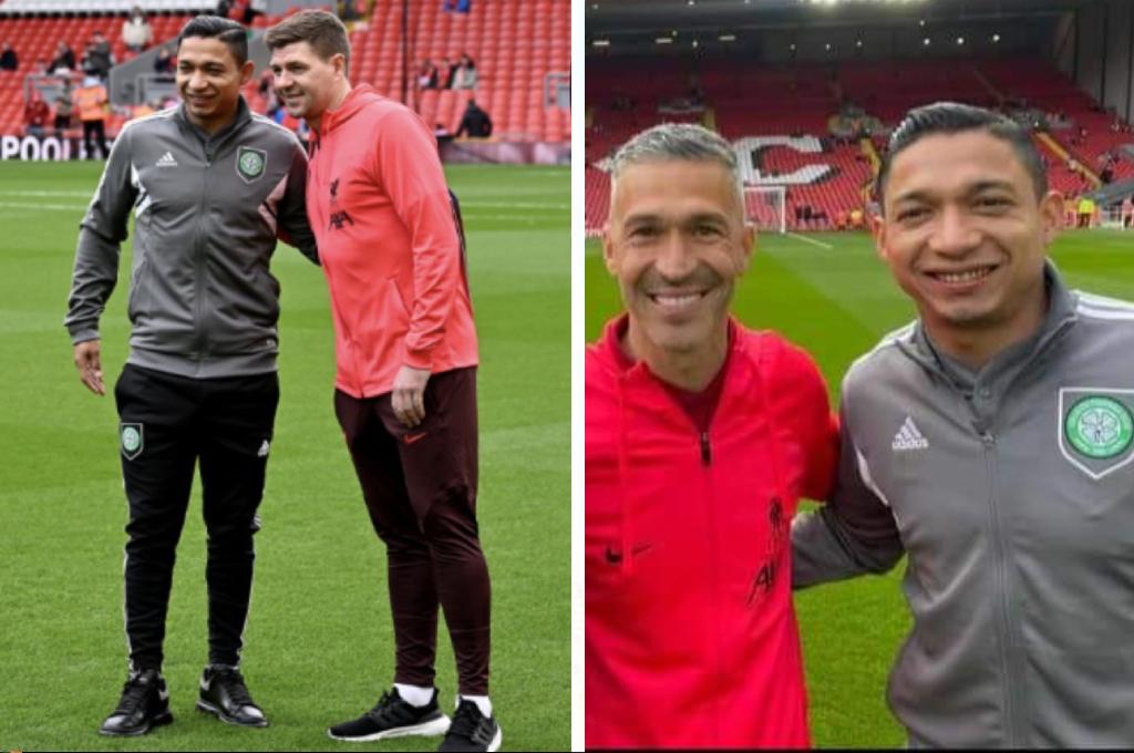 Emilio Izaguirre goza en Anfield con las leyendas del Liverpool en su regreso con el Celtic de Glasgow