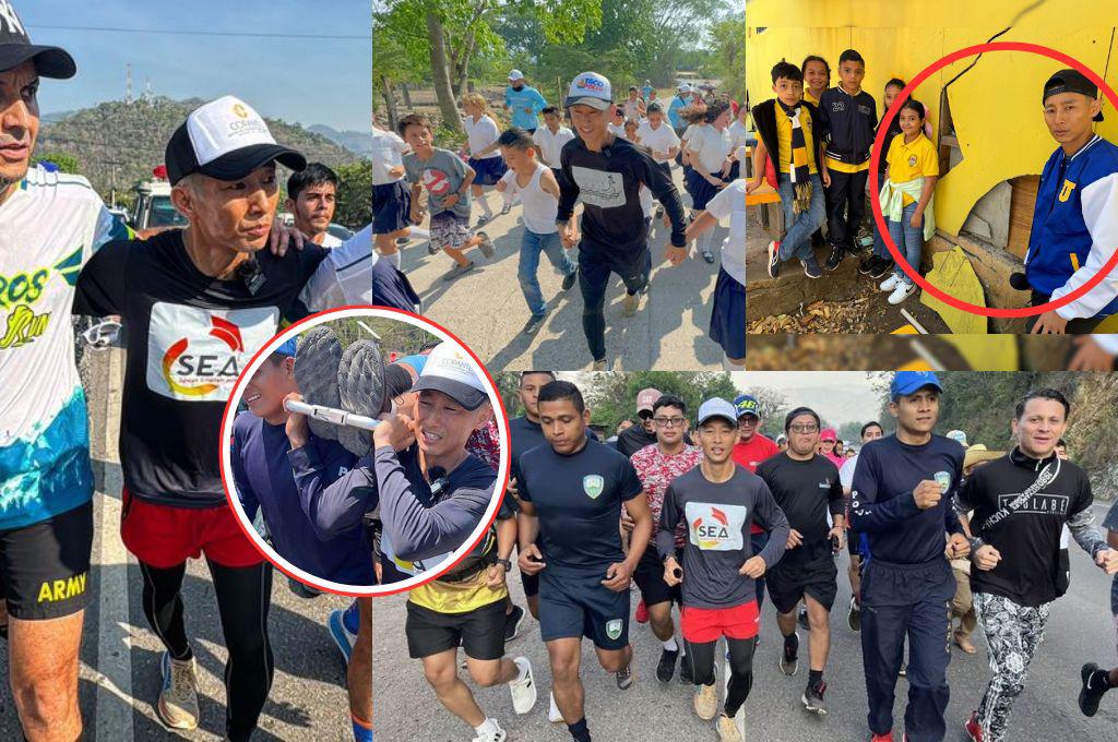 Desmayados y apoyo total del pueblo hondureño: Así va la ruta de 250 KM de Shin Fujiyama para construir una escuela en la UNAH