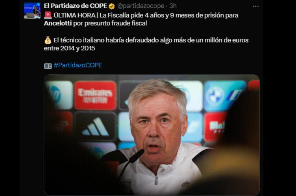 “Escándalo mundial”, “está tranquilo”: así reacciona la prensa internacional sobre el caso de Carlo Ancelotti