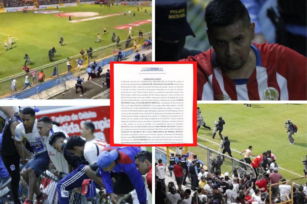 Comisión de Apelación le reduce el castigo a Olimpia tras el incidente en el Estadio Morazán contra Motagua