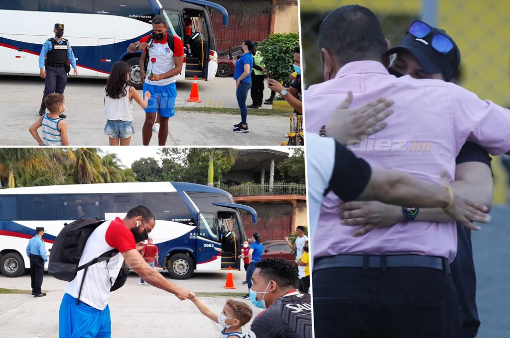 Bonito ambiente en El Progreso: Olimpia llega al estadio Micheletti y reciben con flores a Lavallén y Eddie Hernández
