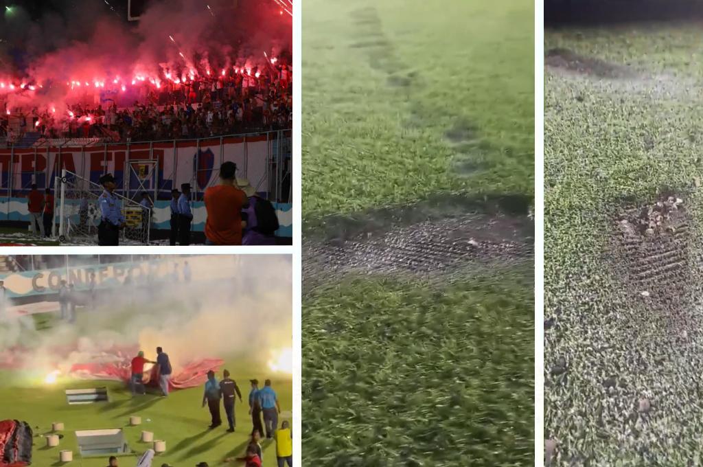 Tremendos huecos: ¡los severos daños que sufre la costosa cancha del Estadio Nacional por quema de pólvora!