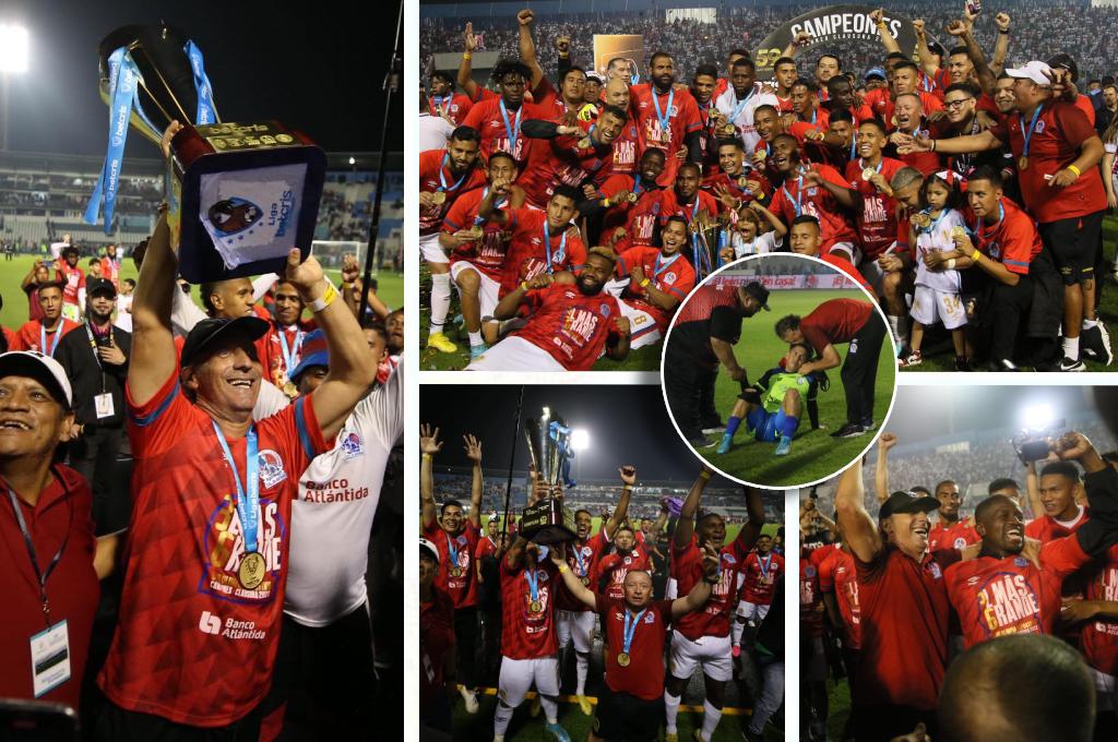 FOTOS: Eufórico festejo del Olimpia en el Nacional, el beso y la sonrisa de Troglio, lágrimas y la tristeza del Olancho FC