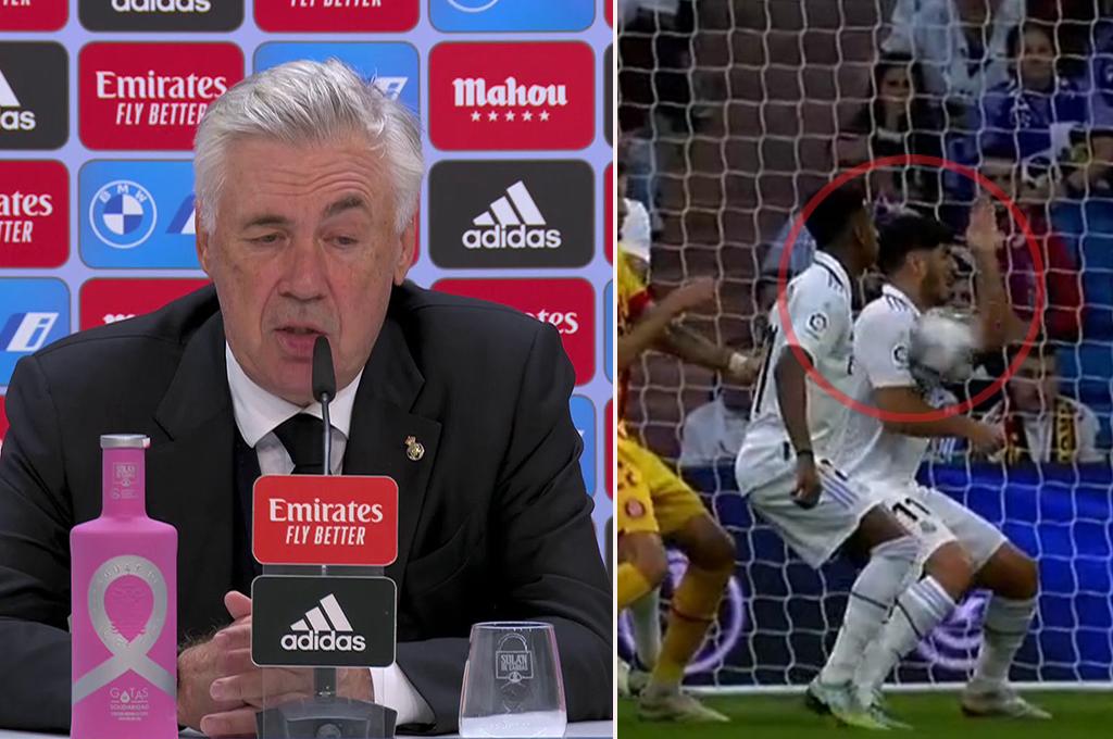 Ancelotti se enfada: la tajante reacción por el polémico penal que le pitaron al Real Madrid ante Girona