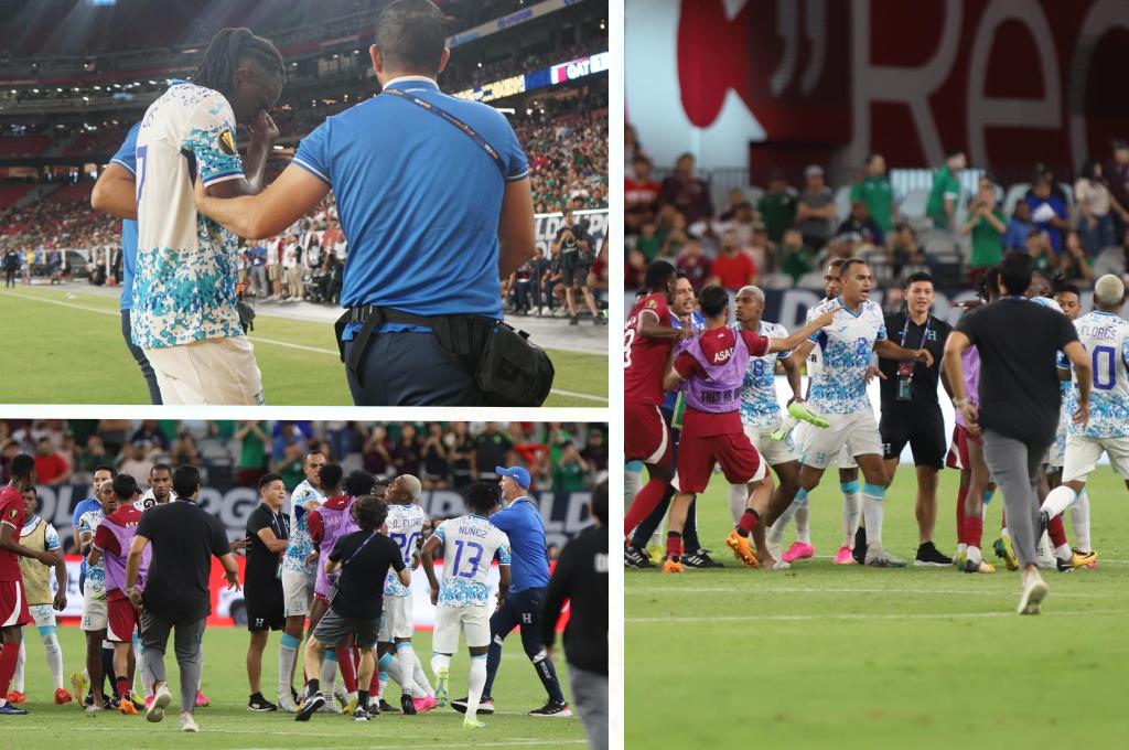 Trifulca en el Honduras - Qatar, futbolista salió expulsado tras el fin del juego y lágrimas de Alberth Elis por su lesión