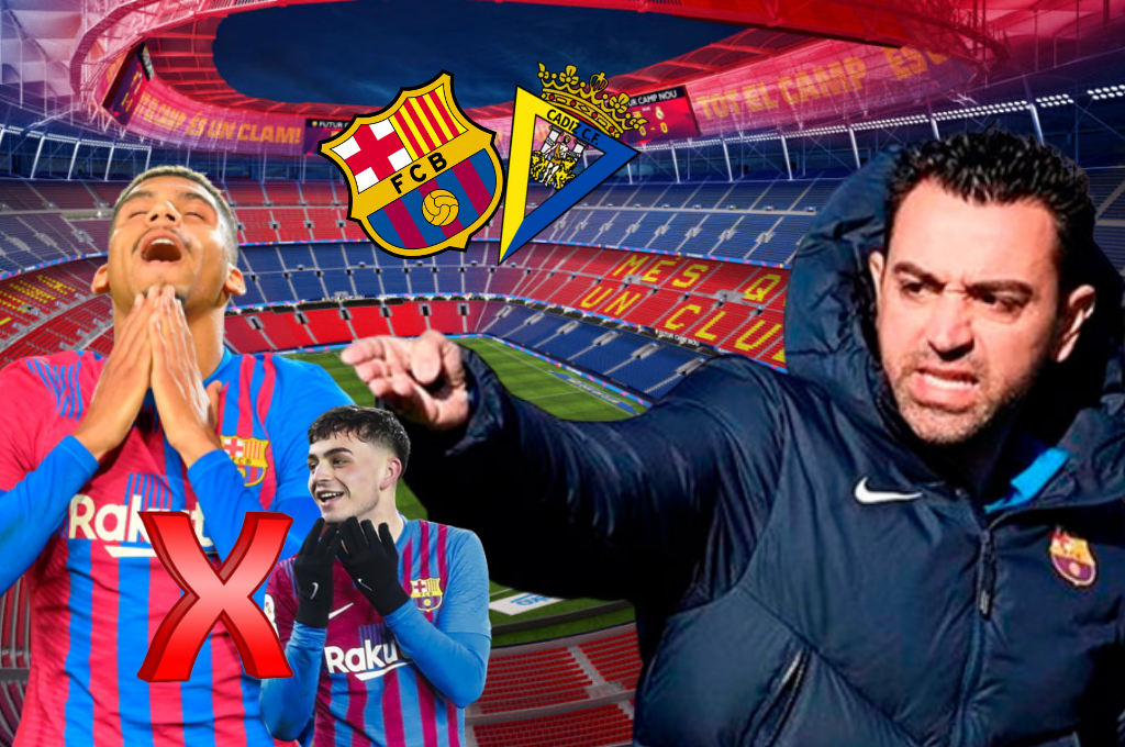 ¡Cambios obligados! Alineación del Barcelona vs Cádiz: Xavi quiere recuperar la memoria y hundir al Choco Lozano en el descenso