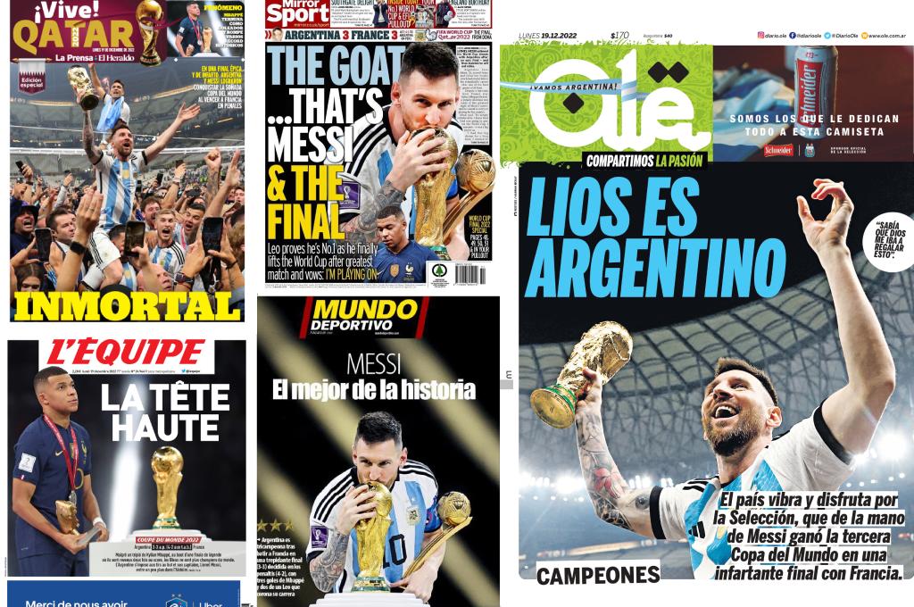 ¡No lo bajan de “Dios”! Portadas mundiales inmortalizan a Messi como “el mejor de todos los tiempos” tras conquistar Qatar