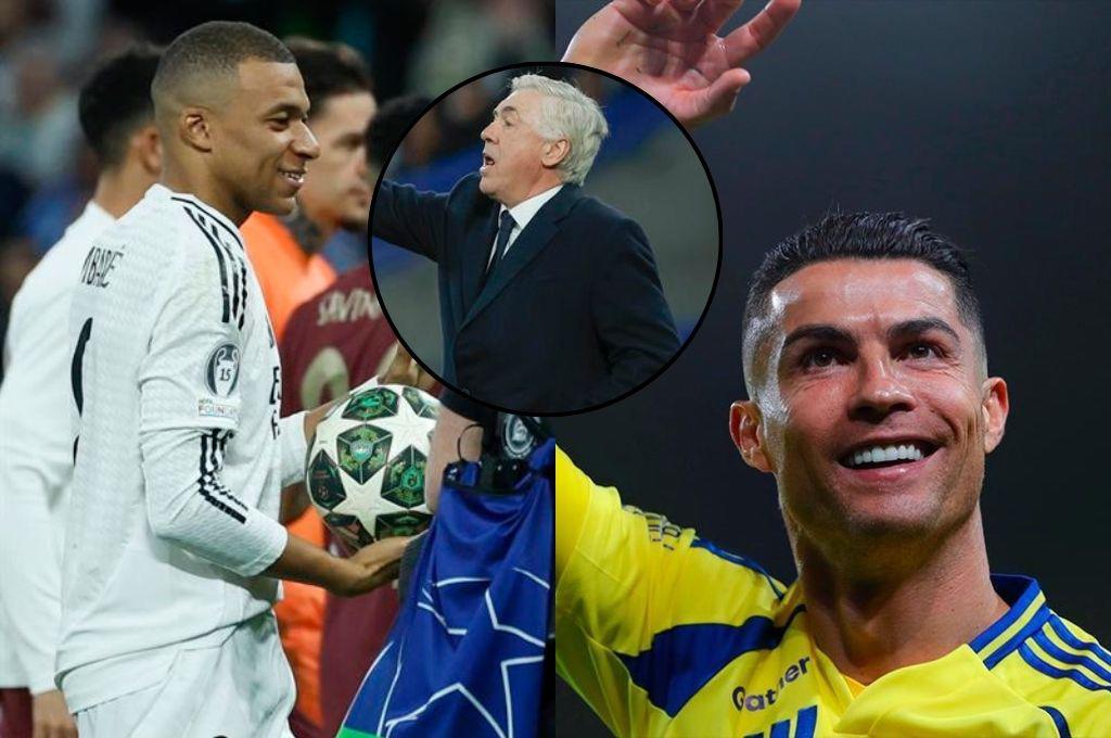 La comparación que hizo Ancelotti sobre Mbappé y Cristiano Ronaldo tras la goleada del Real Madrid al City