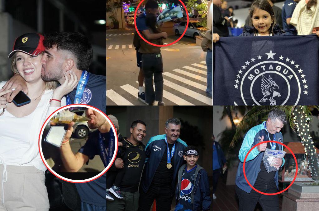 Figura del Motagua jugó enfermo, pero salió celebrando con una cerveza y el que recibió flores: lo que no viste del festejo del Ciclón