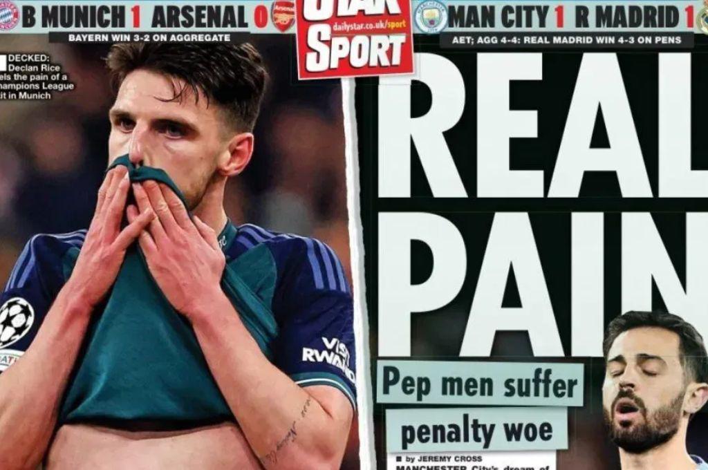 “Miseria”, “Pagó la multa”: la prensa inglesa explota contra Guardiola por la eliminación del City ante el Real Madrid