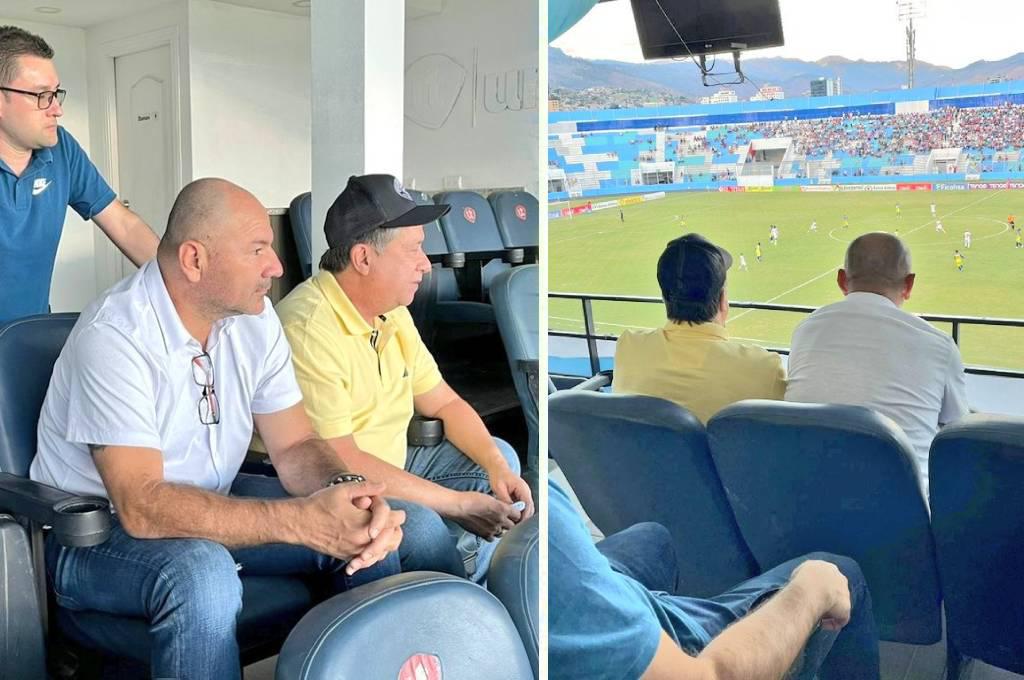 ‘Bolillo’ Gómez y su cuerpo técnico continúan espectando la Liga Nacional: visitaron el Olimpia-Victoria en Tegucigalpa