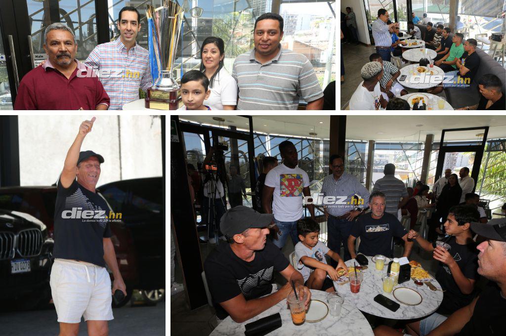 ¡Celebración de Campeón! Pedro Troglio y jugadores del Olimpia disfrutaron tras la conquista de la Copa invicta de Apertura