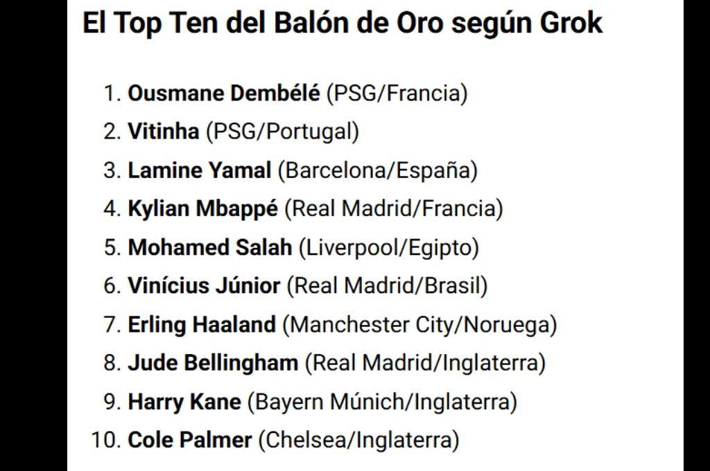 Balón de Oro 2025: Tres IA confirman quién será el mejor jugador del mundo: Es el principal favorito...