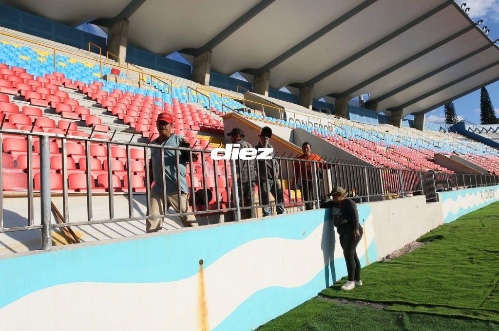 Luce impecable Estadio Nacional previo a la gran final Olimpia-Marathón; así pulen los últimos detalles en su gradería