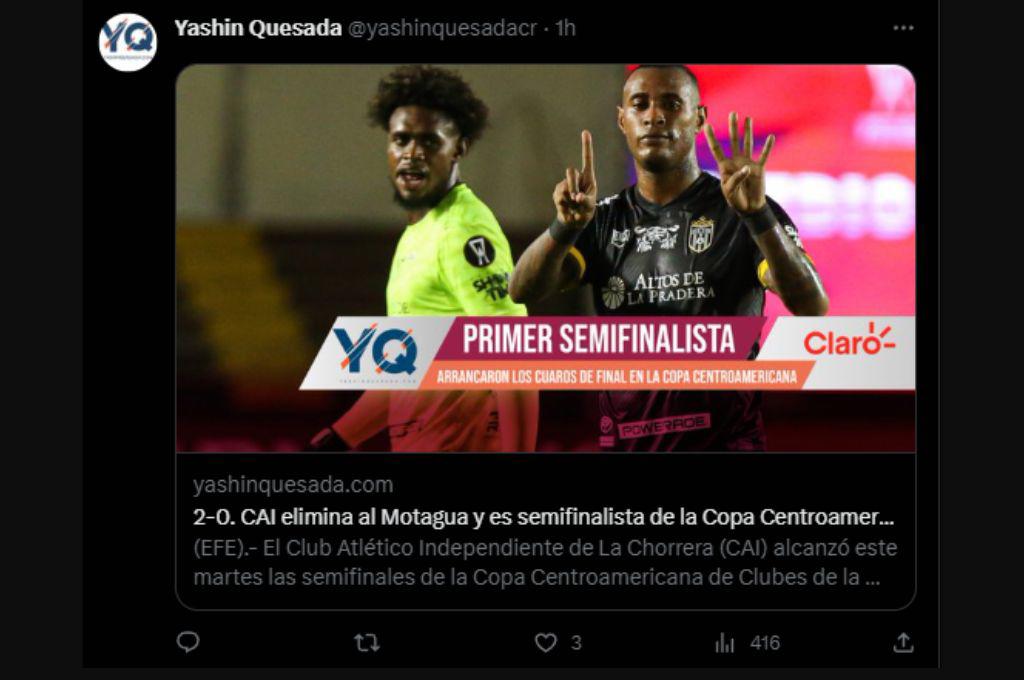 2-0. CAI elimina al Motagua y es semifinalista de la Copa
