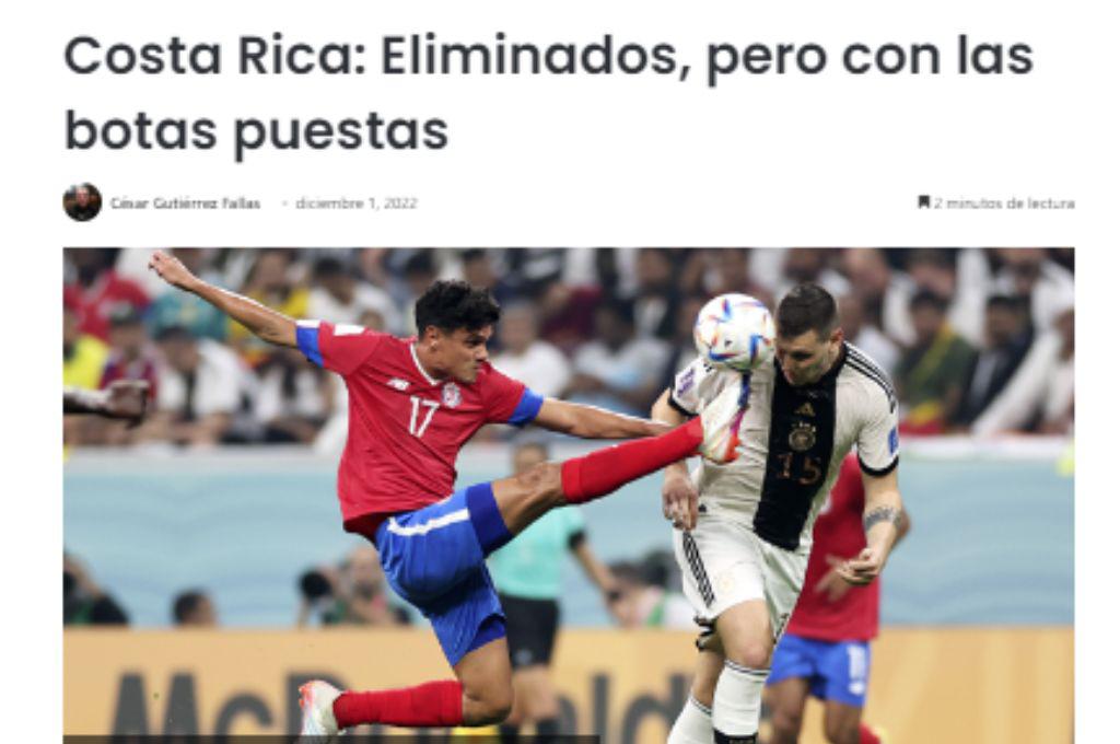 “Con las botas puestas” prensa de Costa Rica destaca presentación de su selección en el Mundial de Qatar