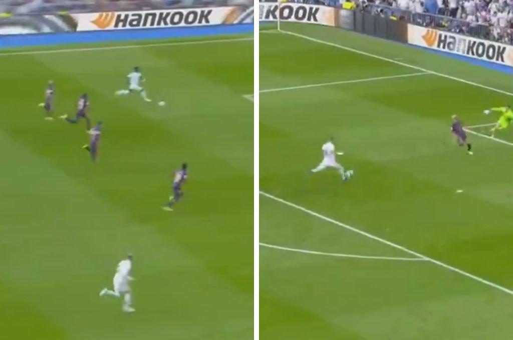Así fue el gol de Benzema en el 1-0 del Real Madrid ante el Barcelona; tremenda corrida de Vinicius