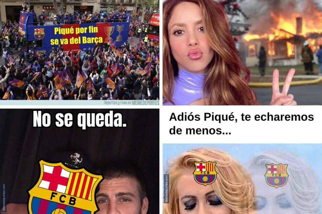 Piqué anunció su retiro del fútbol y los memes destrozan al jugador del Barcelona; Shakira es protagonista también