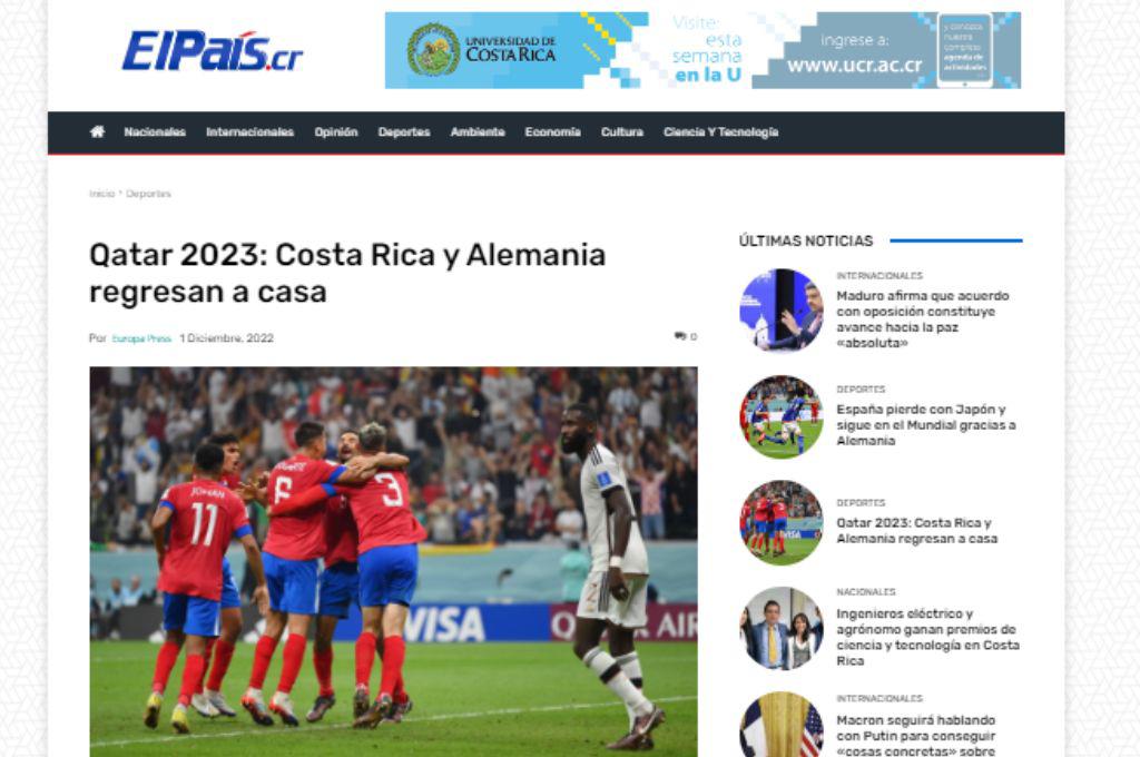 “Con las botas puestas” prensa de Costa Rica destaca presentación de su selección en el Mundial de Qatar