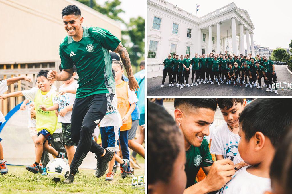 El hondureño Luis Palma visita la Casa Blanca y desata la locura de niños en la gira del Celtic en Estados Unidos