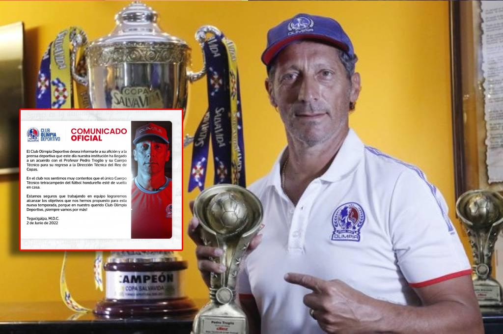 OFICIAL: El entrenador argentino Pedro Troglio regresa al Olimpia y los dirigirá a partir del Apertura 2022