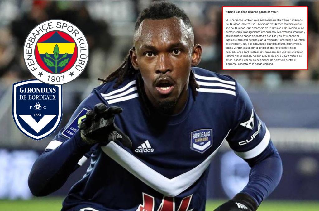 Alberth Elis: Fenerbahce inicia negociaciones con el Girondins por el fichaje del hondureño, según medio turco