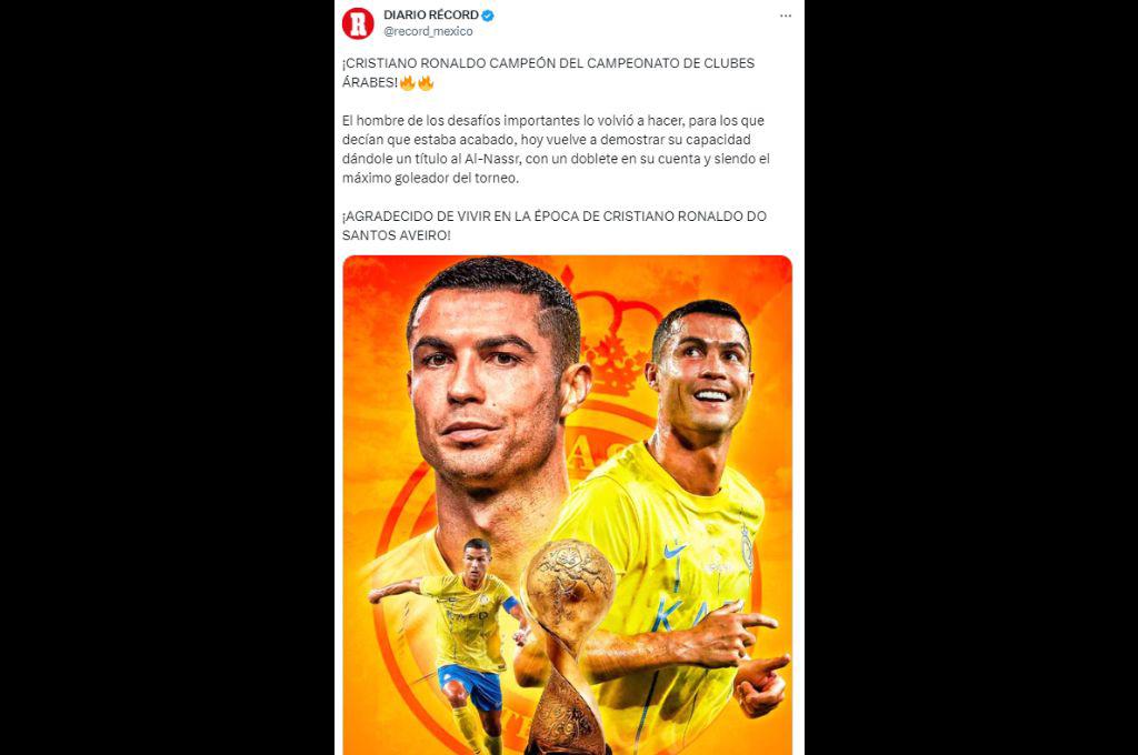 “El hombre de los retos”, “CR7 remontó solo la final”: la prensa se rinde ante Cristiano Ronaldo tras ganar la Champions Árabe