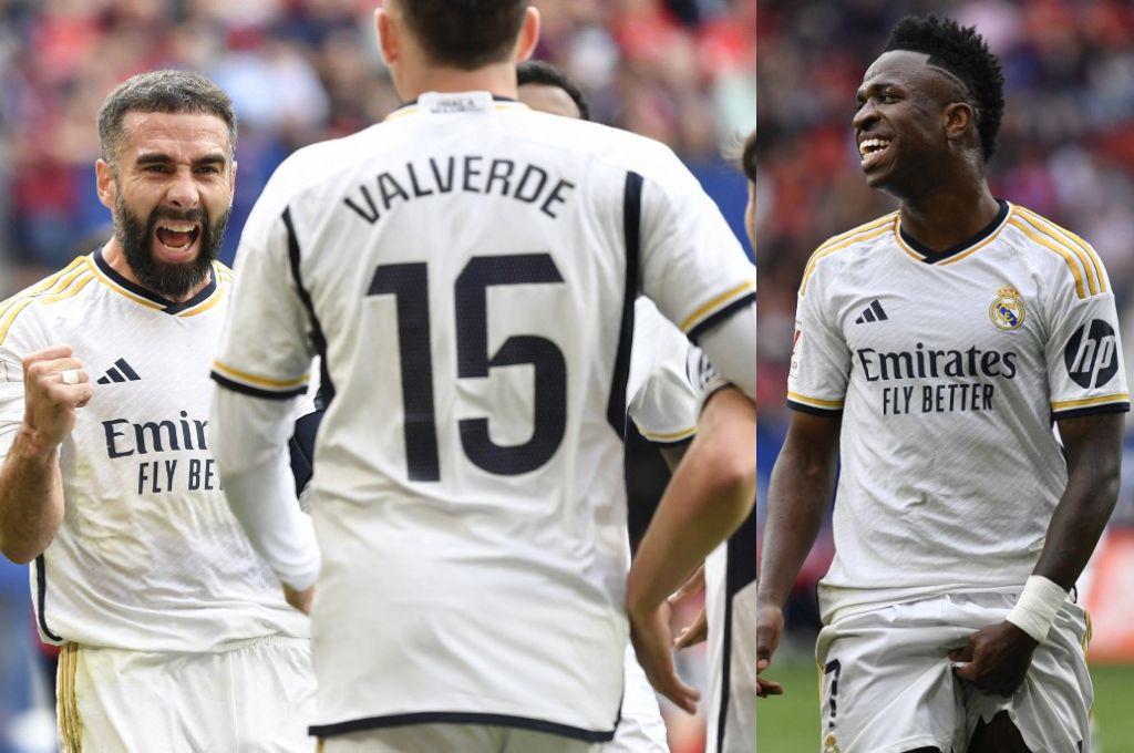 Con doblete de Vinicius, Real Madrid goleó a Osasuna y se acerca cada vez más al título de la Liga Española