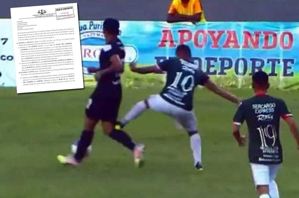 Mario Martínez recibe dos partidos de castigo por violenta patada contra jugador del Honduras Progreso