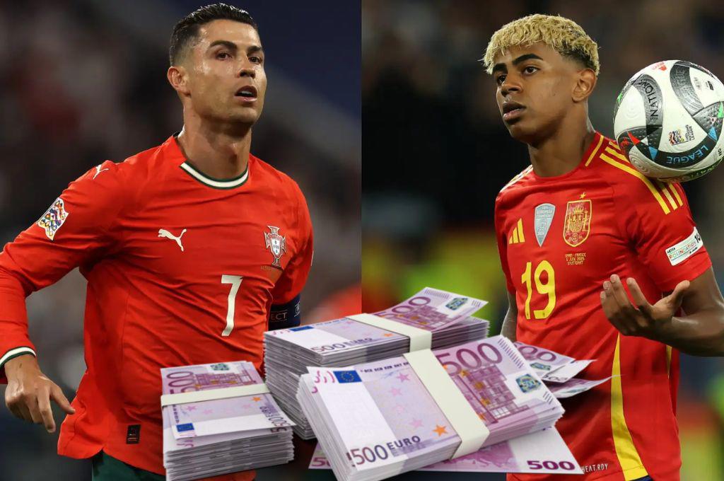 Mientras Cristiano Ronaldo gana 200 millones, este es el salario de Lamine Yamal, ambos finalistas de Liga de Naciones