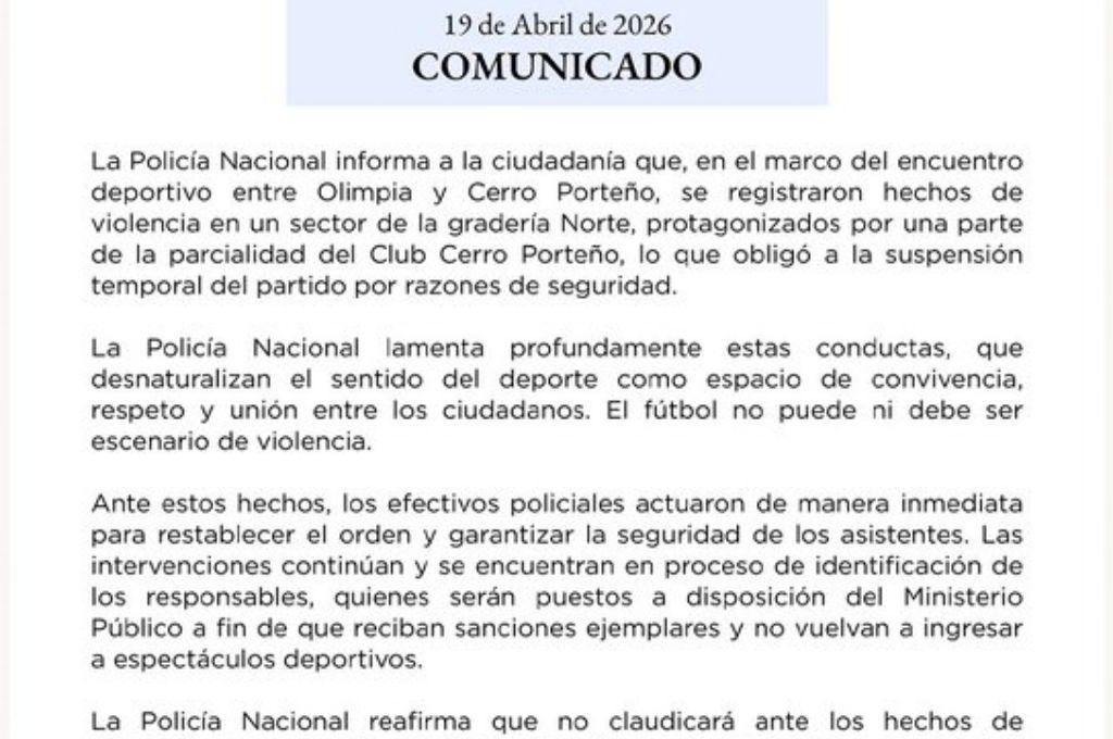 Le dispararon en toda la espalda: así fue el terrible incidente entre la barra y policías en el clásico Olimpia vs Cerro Porteño