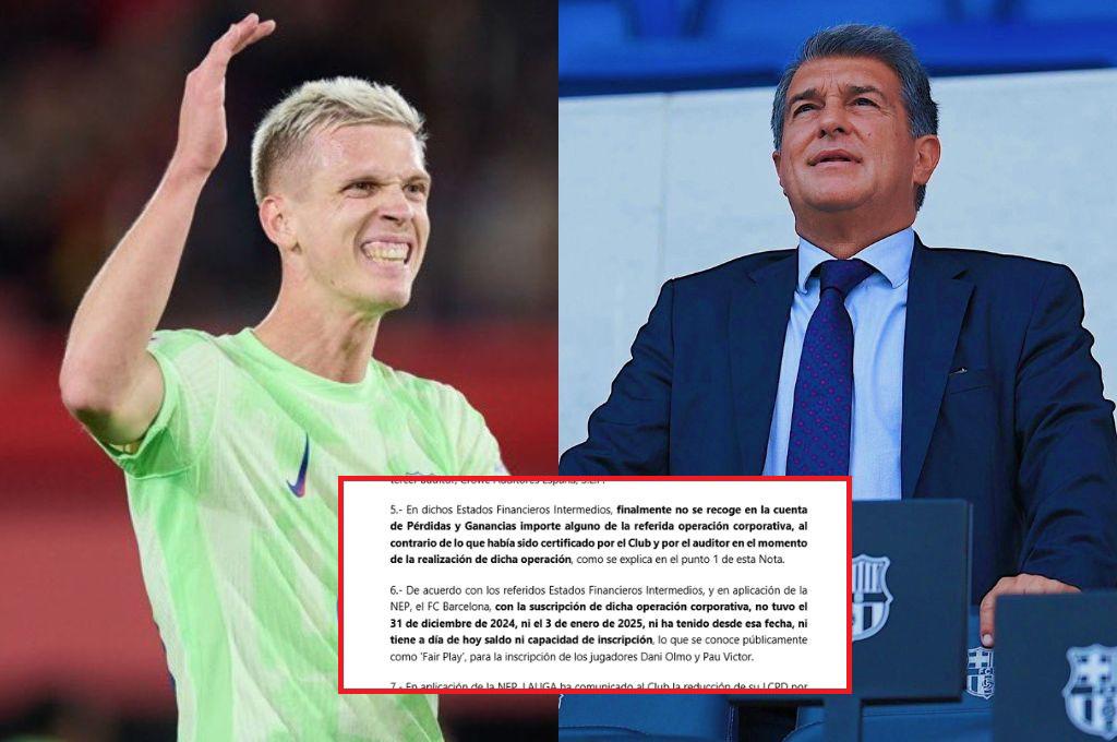 OFICIAL: revés de la Liga Española al Barcelona en el caso Dani Olmo y esta fue la polémica reacción del club