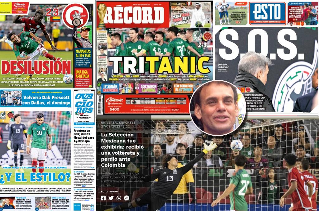 Las duras portadas que le dedicaron a México luego de su papelón contra Colombia y lo que dijo David Faitelson