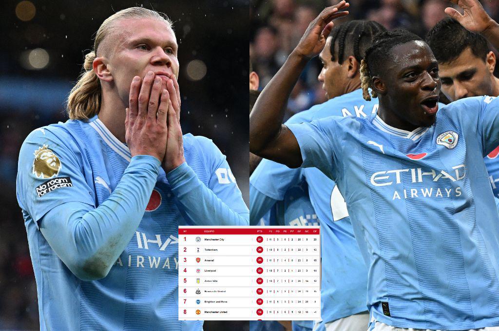 Haaland se lesionó y Doku resolvió: Manchester City receta paliza al Bournemouth y se coloca líder de la Premier League