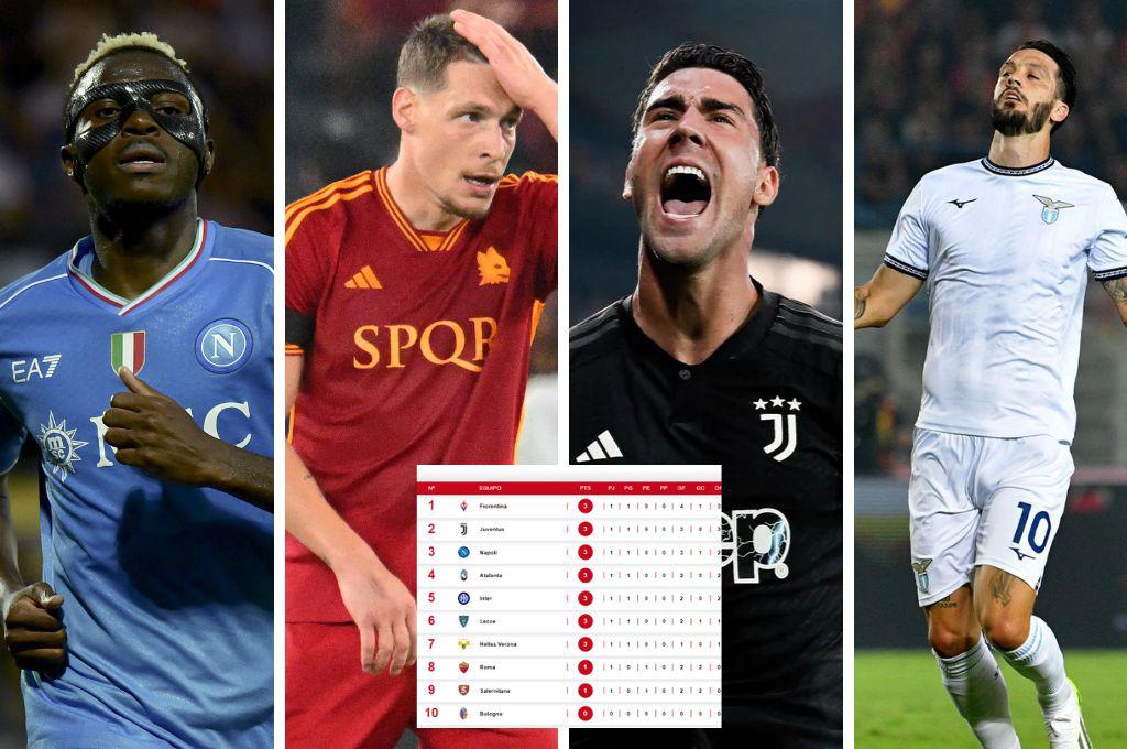 Juventus y Napoli ya empiezan la pelea por el liderato; Roma y Lazio tropiezan en el arranque de la liga de Italia