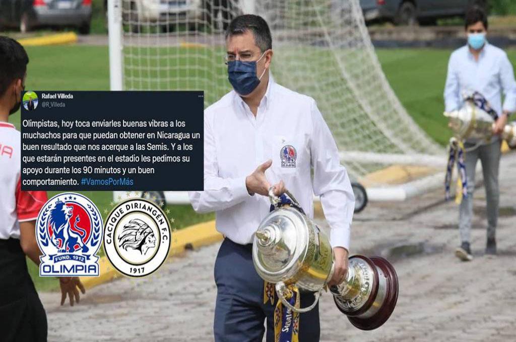 El efusivo y motivador mensaje del presidente del Olimpia, Rafa Villeda, a horas del crucial duelo ante Diriangén por la Concacaf