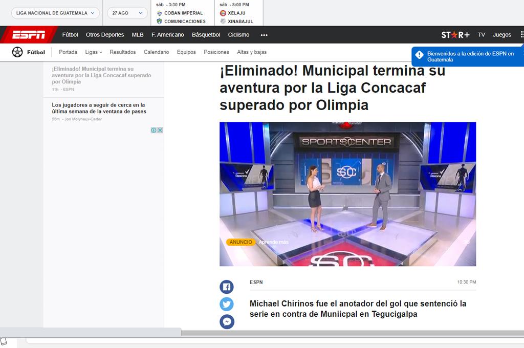 “Olimpia acabó con el sueño del Municipal”, la reacción de la prensa deportiva tras el juego por Liga Concacaf