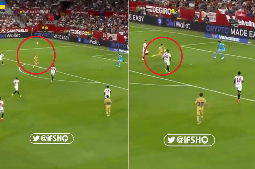 La ‘mató’ con el pecho y no perdonó: así fue el golazo de Lewandowski en el Sevilla-Barcelona por la liga española