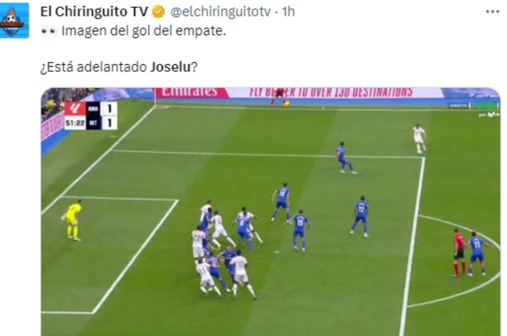 Salen a la luz las famosas líneas en la jugada del polémico gol de Joselu, Bellingham y su épico festejo; Choco Lozano presente en el Madrid-Getafe