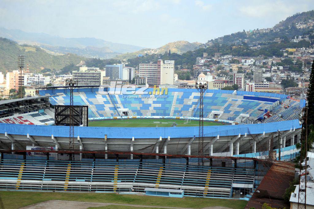 Así luce el estadio Nacional Chelato Uclés en medio de los trabajos de reconstrucción de las graderías