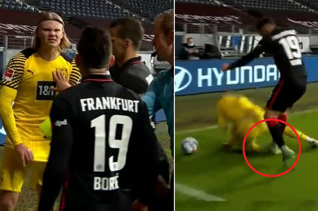 Haaland recibe un ‘cariñito’ del colombiano Santos Borré y lo encara en español: ‘‘¿Qué te pasa, hermano?’’