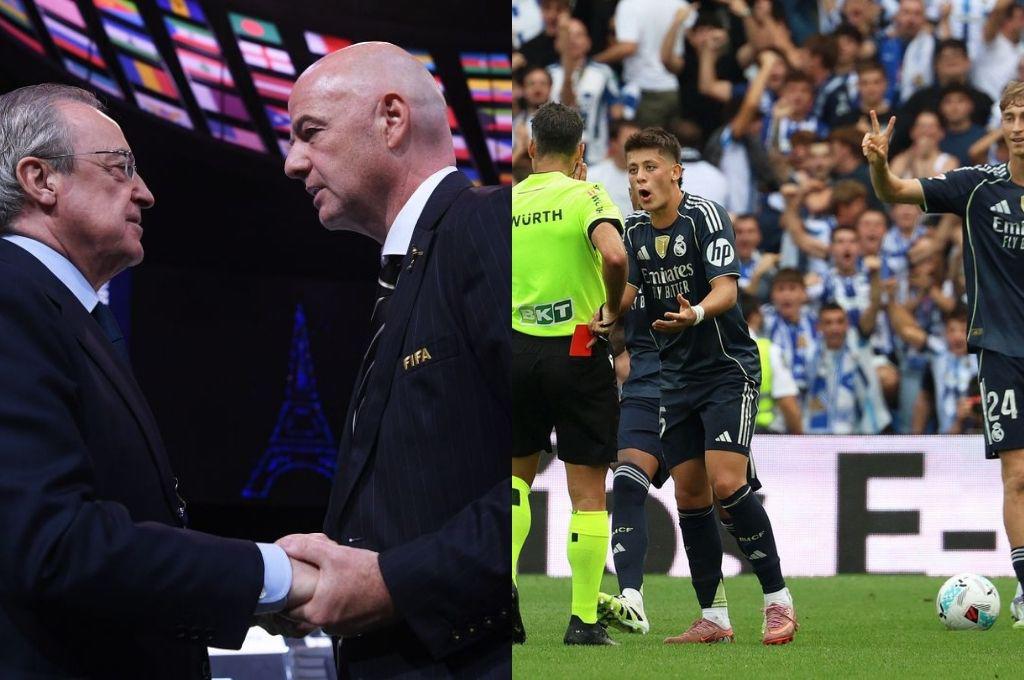 Florentino le reclamará a Infantino: la inesperada queja del Real Madrid a la FIFA por los arbitrajes que sufre en España
