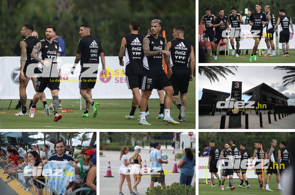 Así fue el segundo entreno de Argentina en Miami: liderado por Messi, Di María concentrado y las hermosas aficionadas