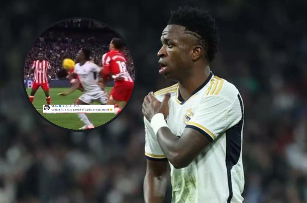 El picante mensaje de Vinicius que hace arder todo tras su polémico gol ante Almería ¿Hombro o mano?