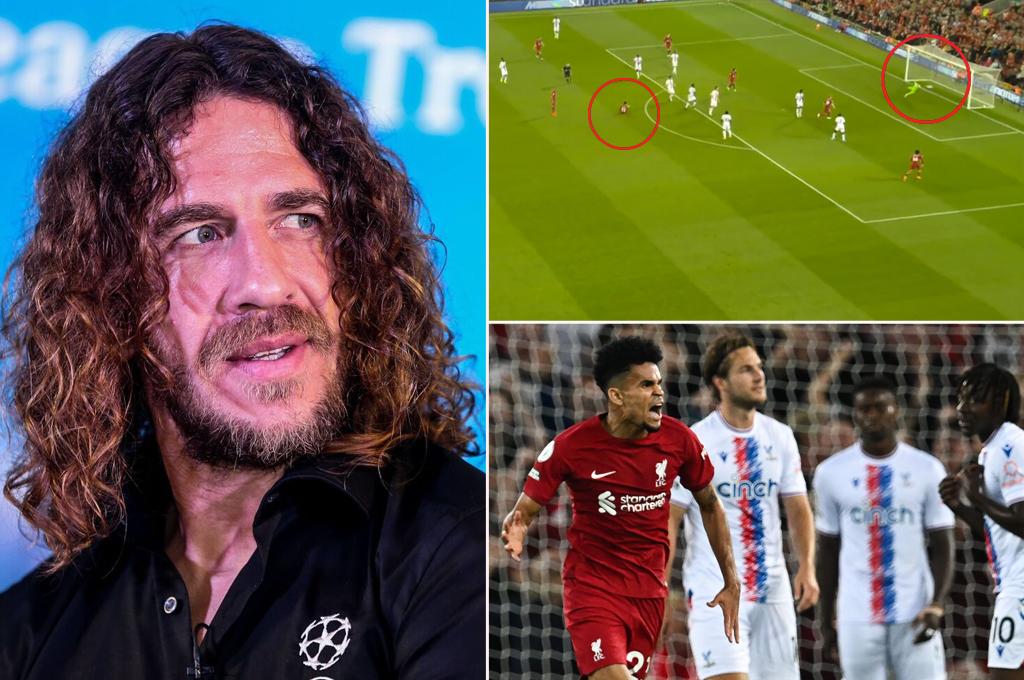 Carles Puyol reacciona tras el golazo que marcó Luis Díaz para evitar la derrota del Liverpool