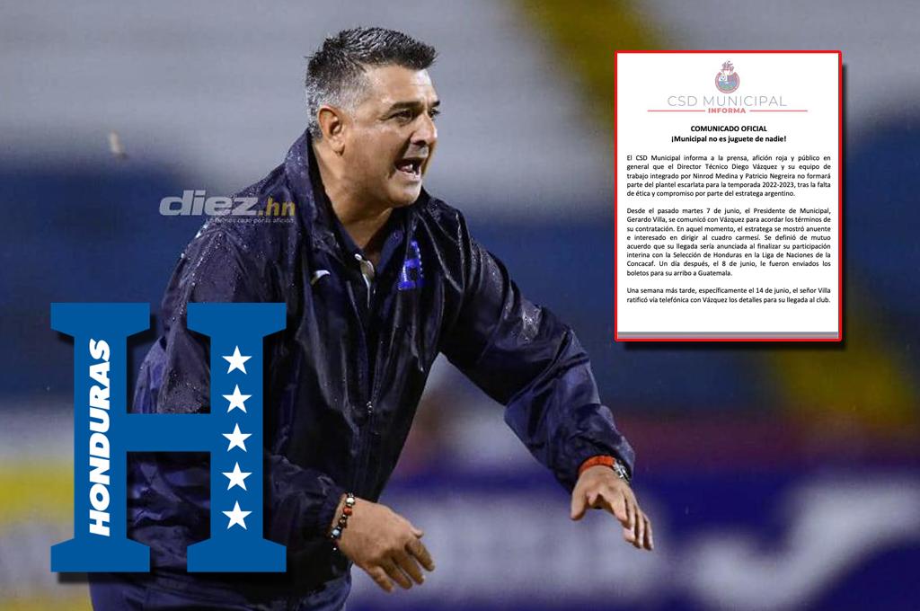 OFICIAL: Diego Vázquez se queda con la Selección de Honduras y el Municipal de Guatemala lanza duro comunicado