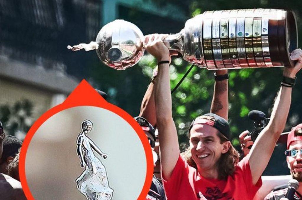 ¡Insólito! jugadores de Flamengo quiebran la Copa Libertadores en los festejos y el método que utilizaron para repararlo