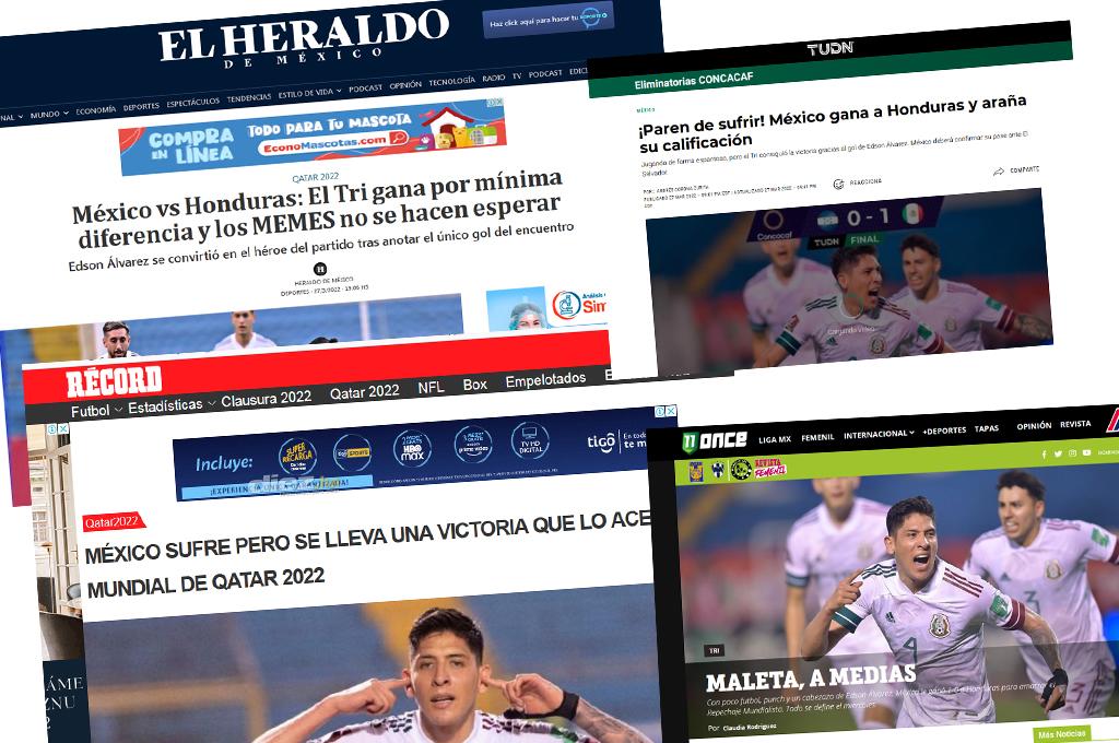 México venció a Honduras, pero la prensa azteca critica a la selección porque el gane fue “sufriendo” y “a medias”